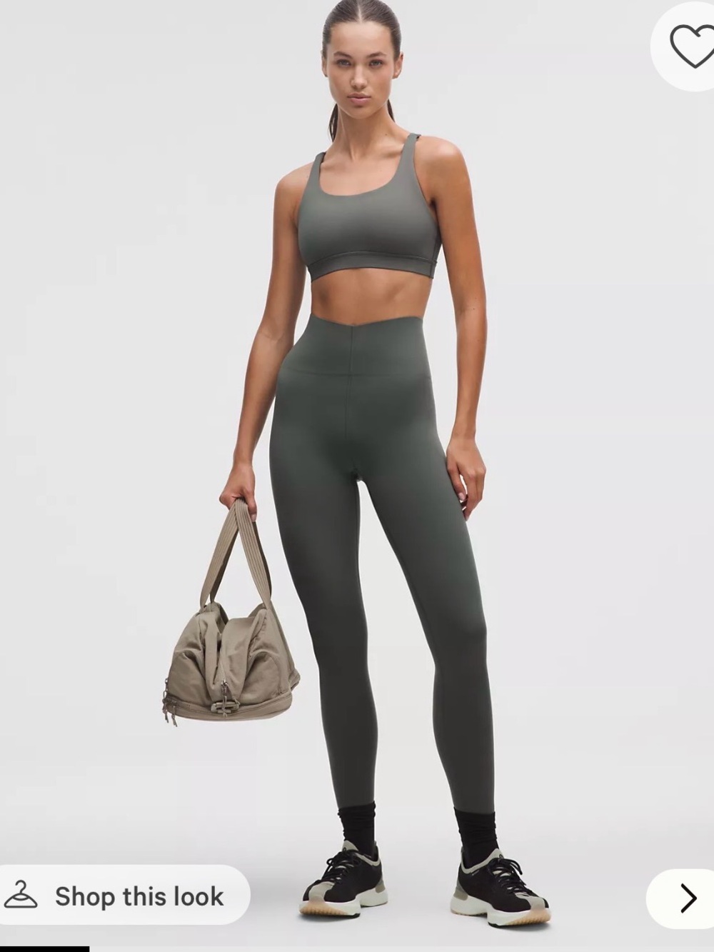 NWT Lululemon Glow Up HR Tight 25” Size 6 Olive Green LW5FZES